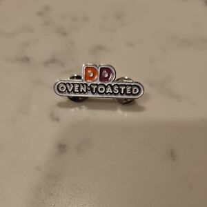 DD Oven-Toasted Enamel Pin - Orange & Pink Accent